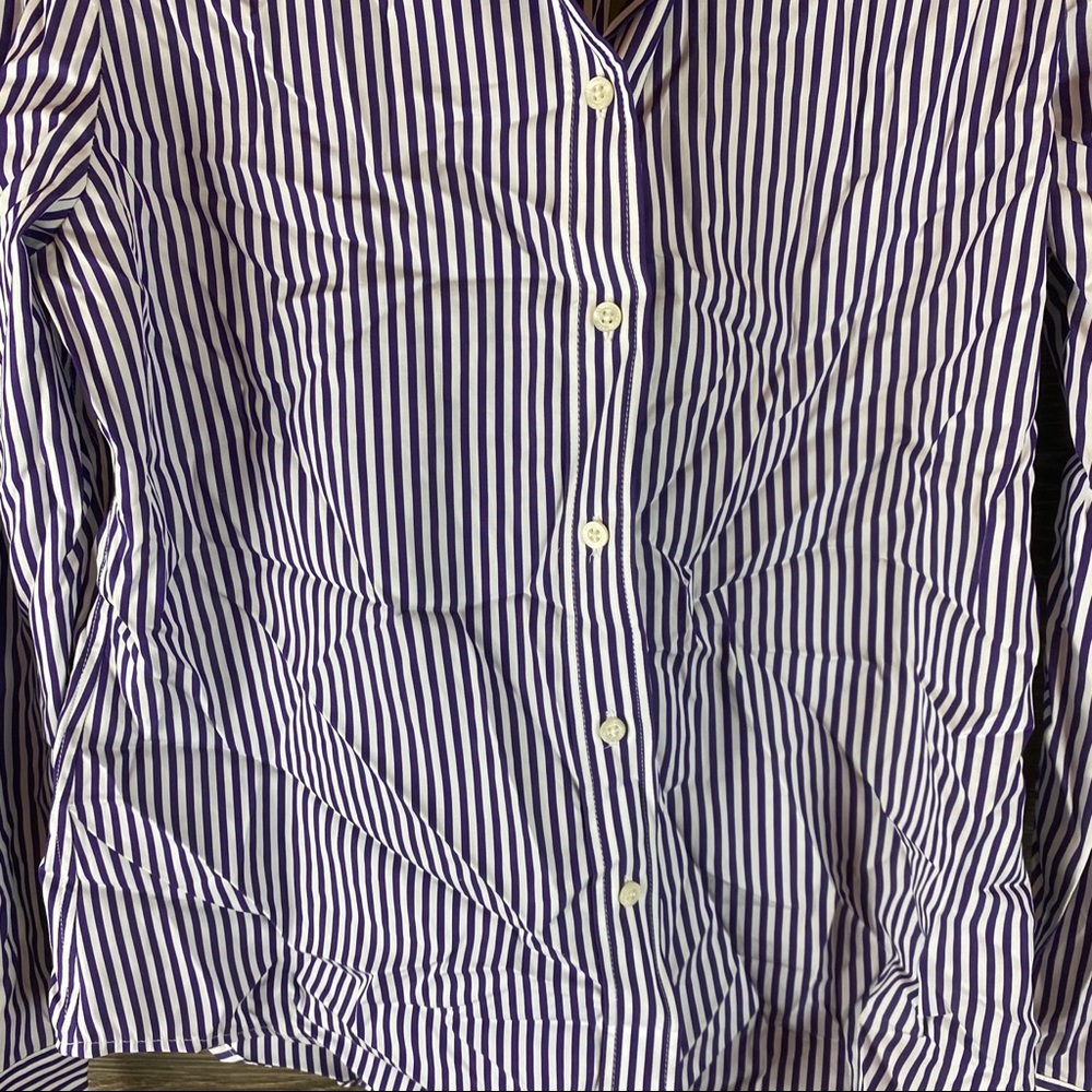 Lauren Ralph Lauren striped button up top NWT - Picture 4 of 8